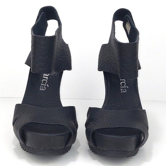 Pedro Garcia Penny Platform Sandals Heels Black Leather EU 40.5 - Picture 4 of 15
